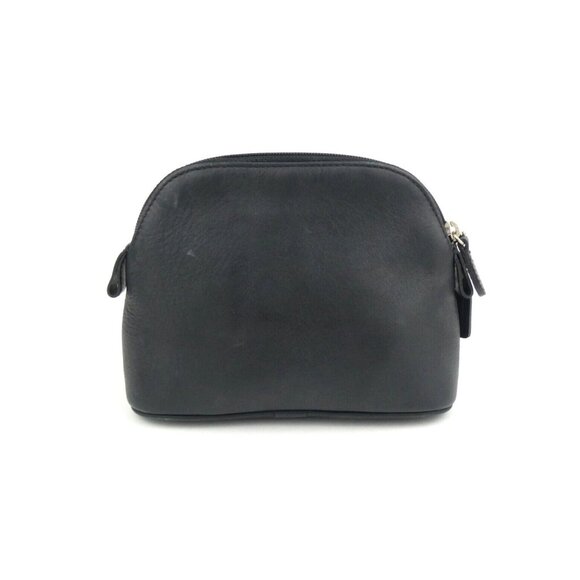 Coach Black Leather Medium Cosmetic Case Pouch - Picture 6 of 16